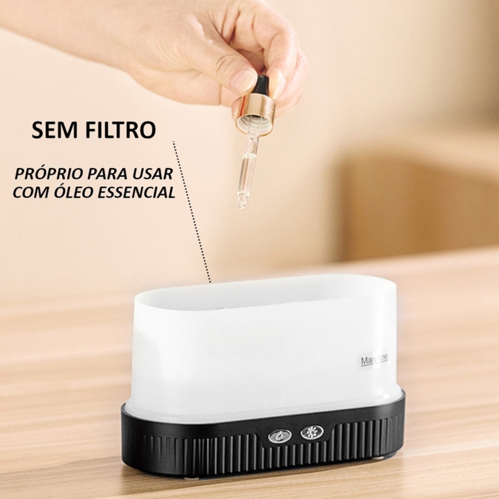 Difusor Aromatizador Umidificador Chamas Ar Leos Essenciais Cem