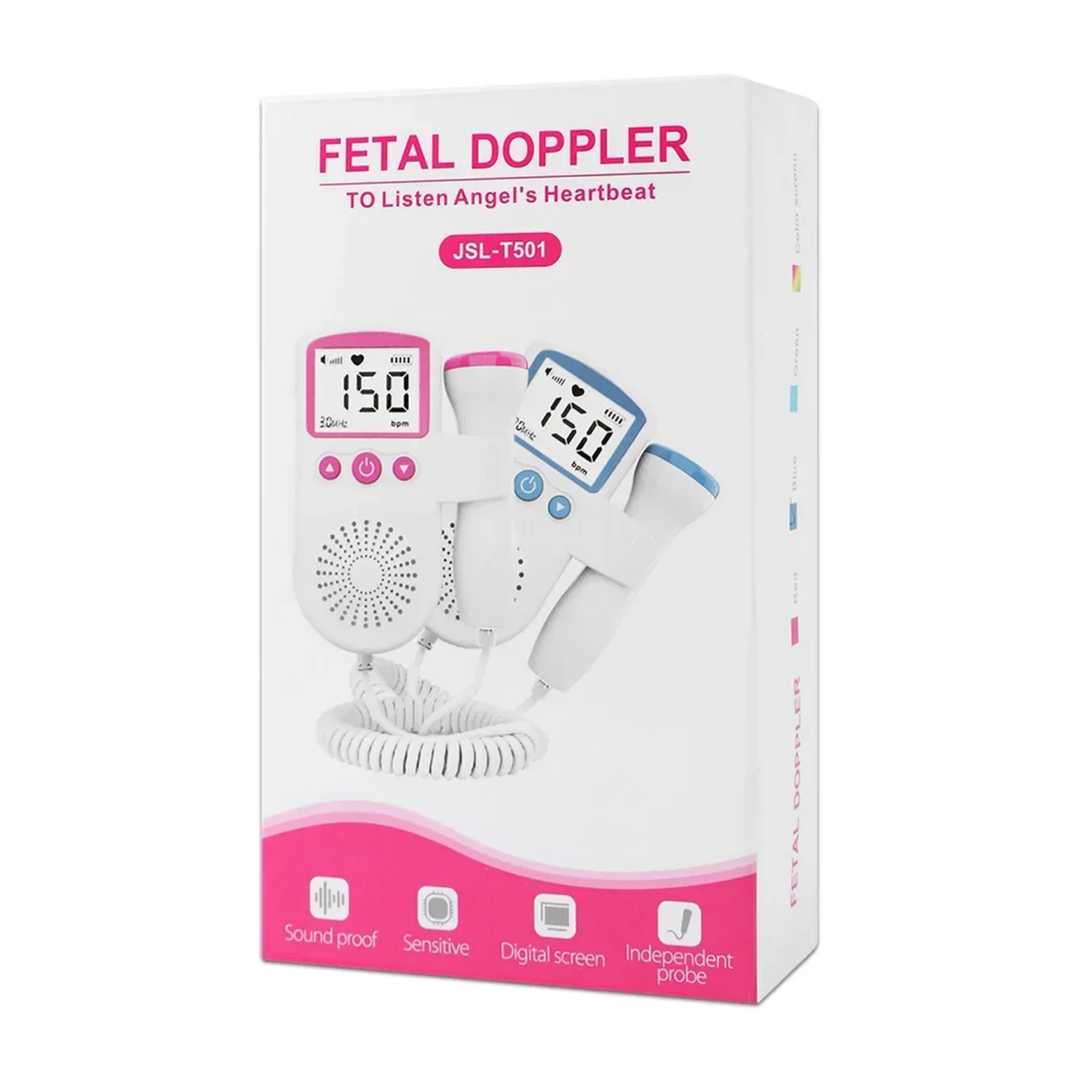 Sonar Fetal Doppler Batimentos Cardiacos Ultrassom Bebe Led Cem