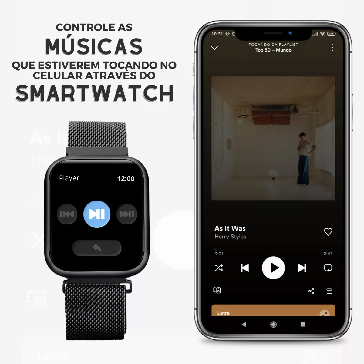 RELOGIO INTELIGENTE SMARTWATCH P70 PRETO APP ORIGINAL DAFIT