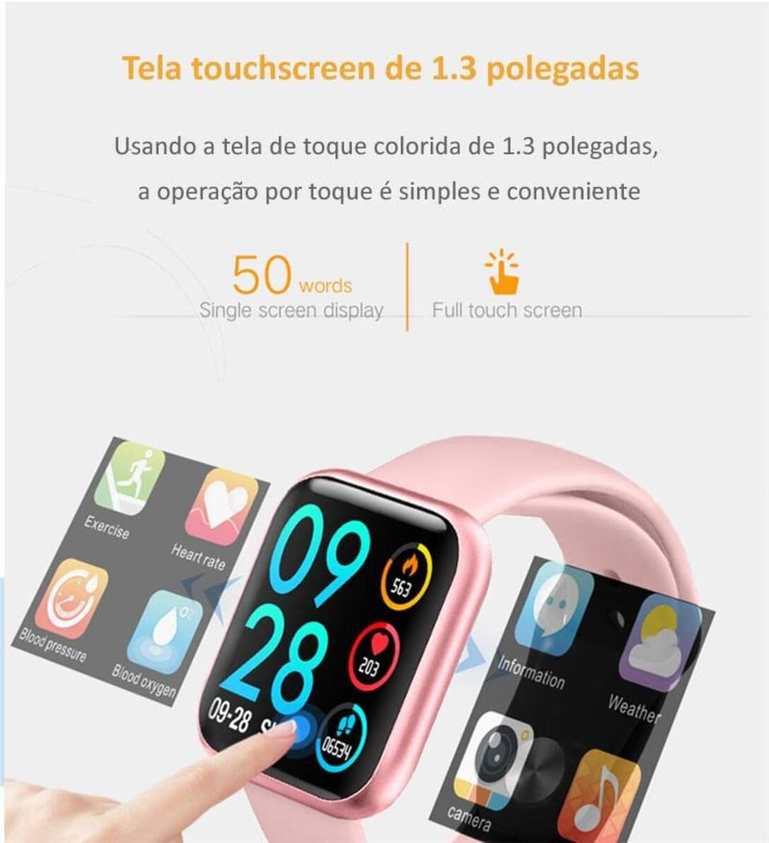 Relógio Smartwatch P80 Original App Da Fit + Tela Touch + 02