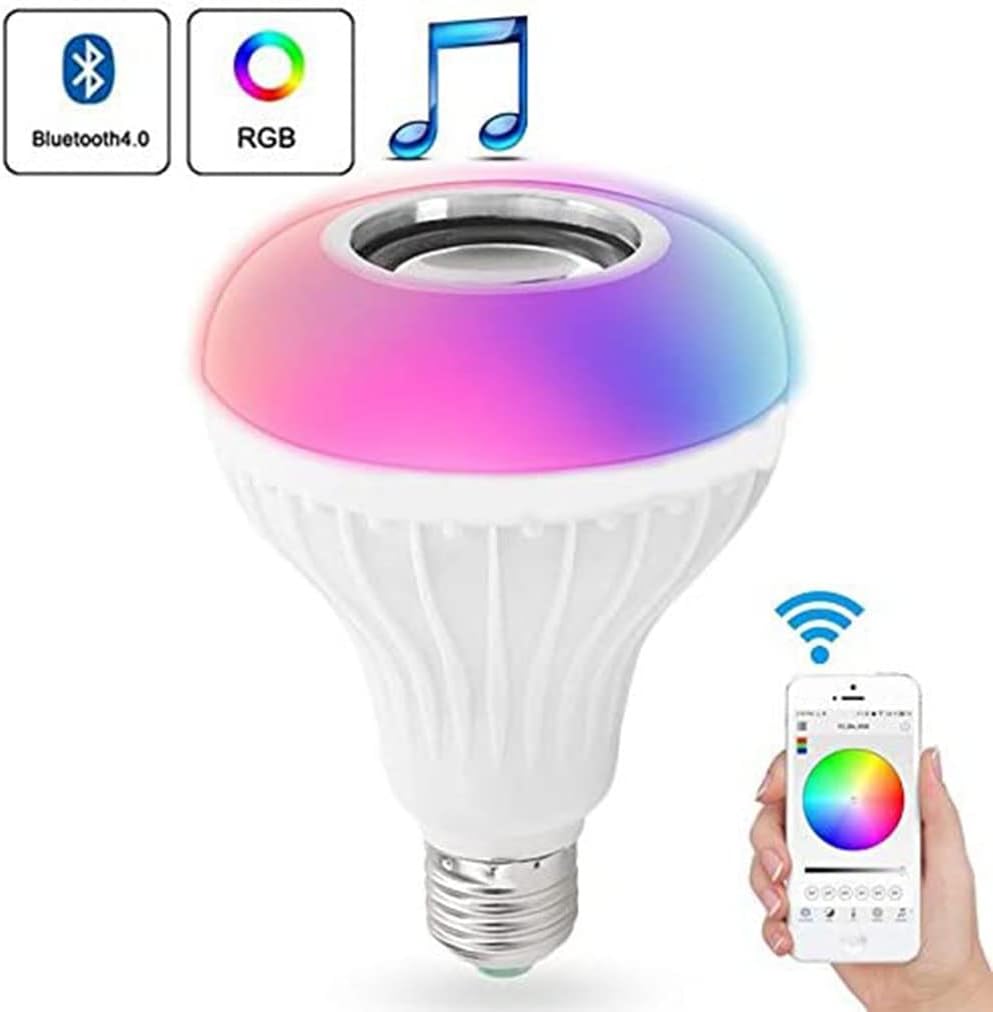 Lâmpada Bluetooth Som Led Rgb Música 12w + Controle Remoto em Promoção na  Americanas