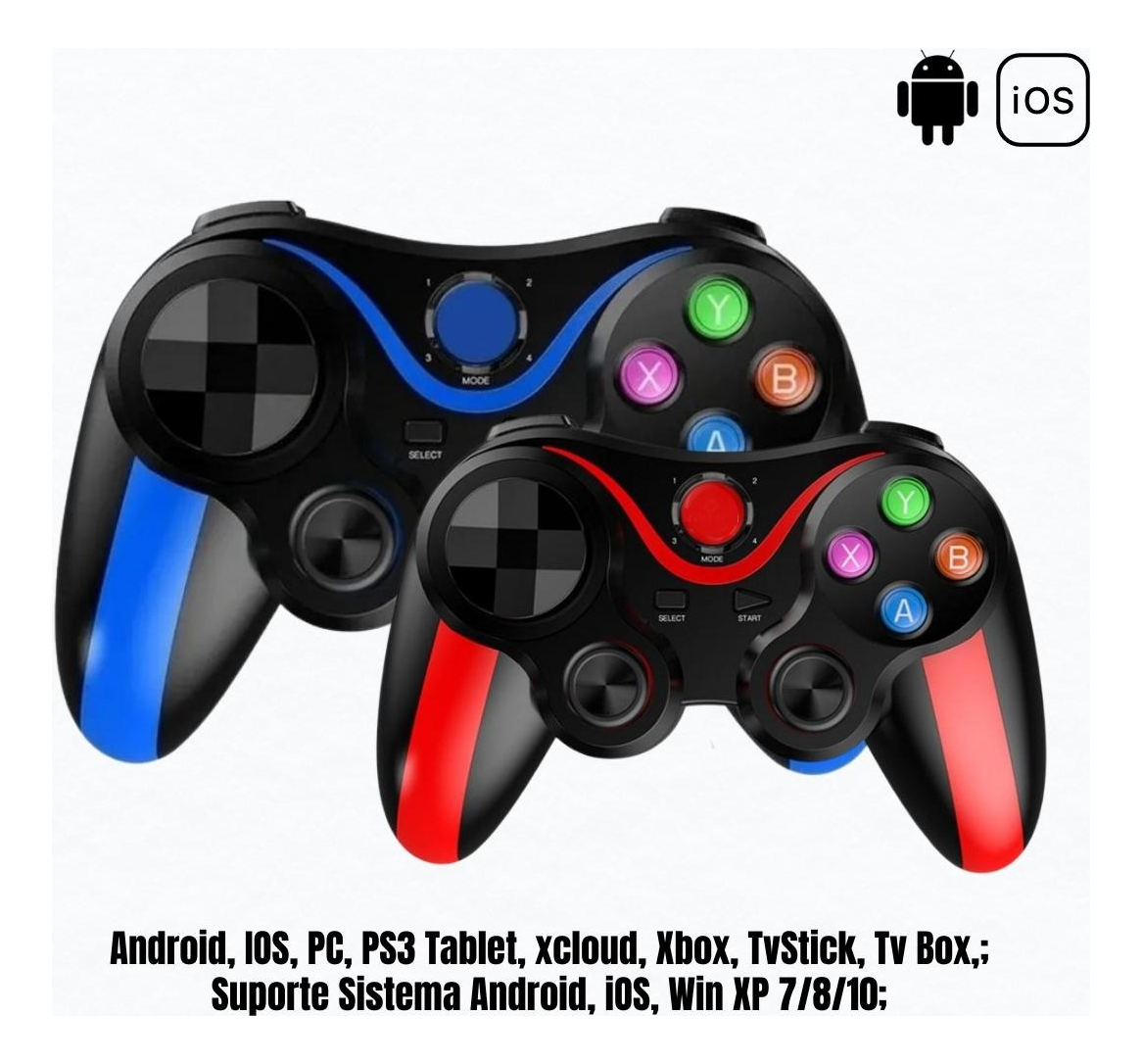 Controle Joystick Bluetooth Gamepad Para Tablet, Celular E Ipad Universal  Android E Ios Compativel Com Windows, Android Tv E Pc