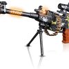 Brinquedo Arma Fuzil Metralhadora Militar 62 cm com Laser e Som