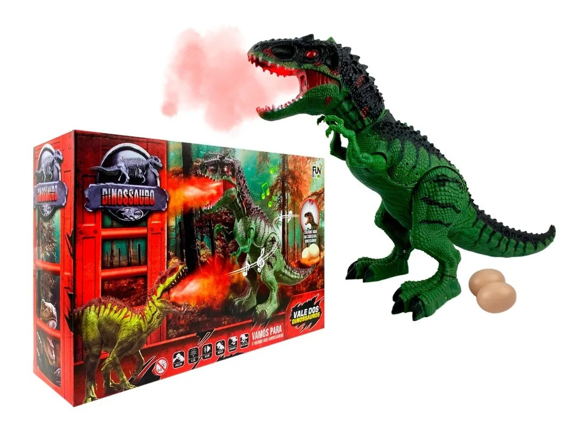 Dinossauro de Brinquedo Tiranossauro Rex - Emite Som e Luz com