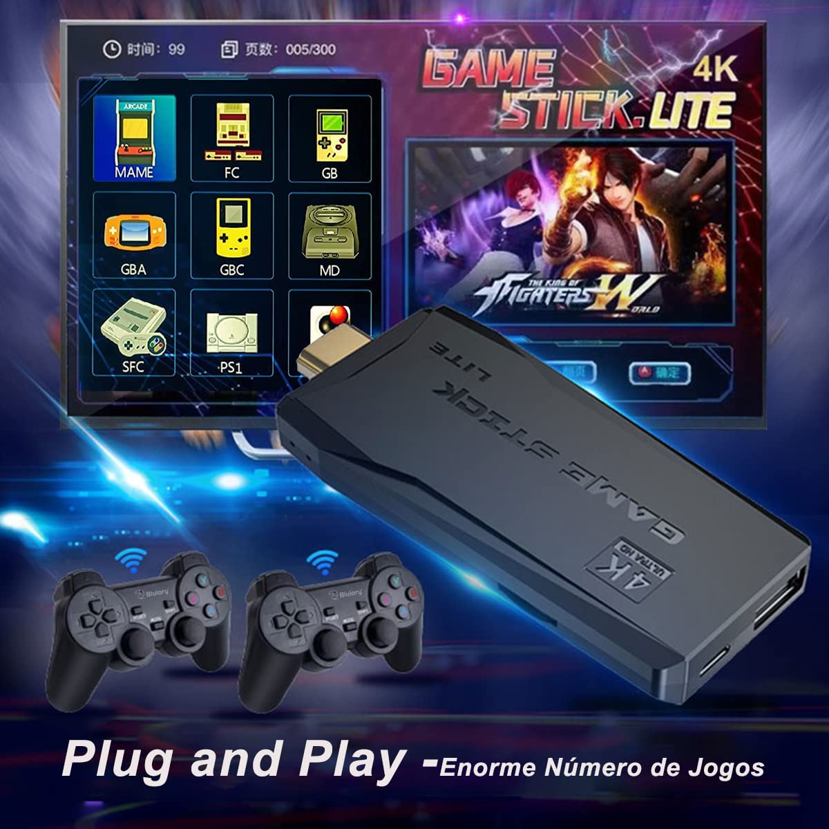 Vídeo Game Stick Box 4k Lite 2 Controles Sem Fio 10 Mil Jogos Novo Promoção  - Cem Tecnologias