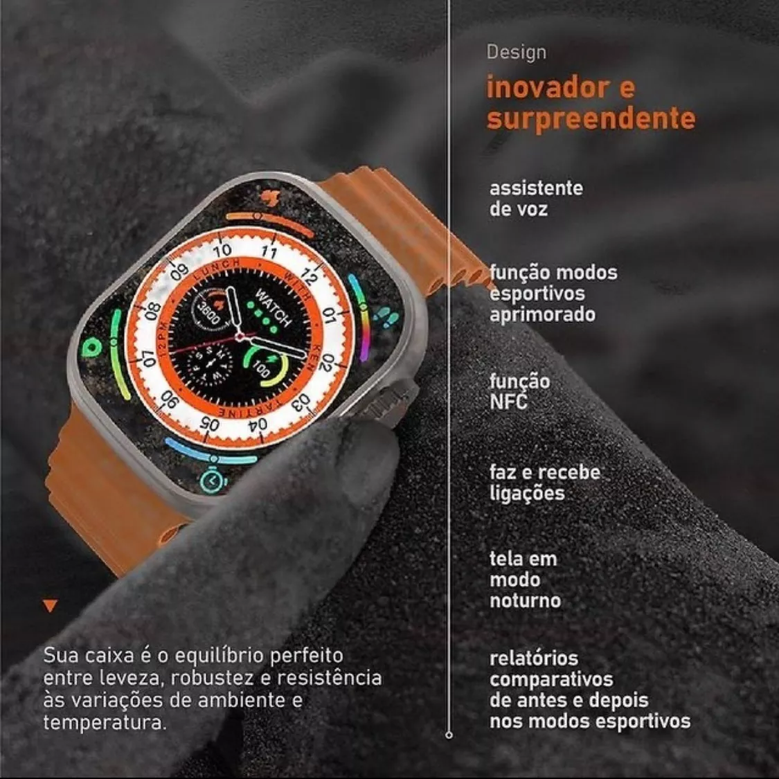 Smartwatch Hw 8 Ultra Mini 41mm P/ Pulso Fino - Cem Tecnologias