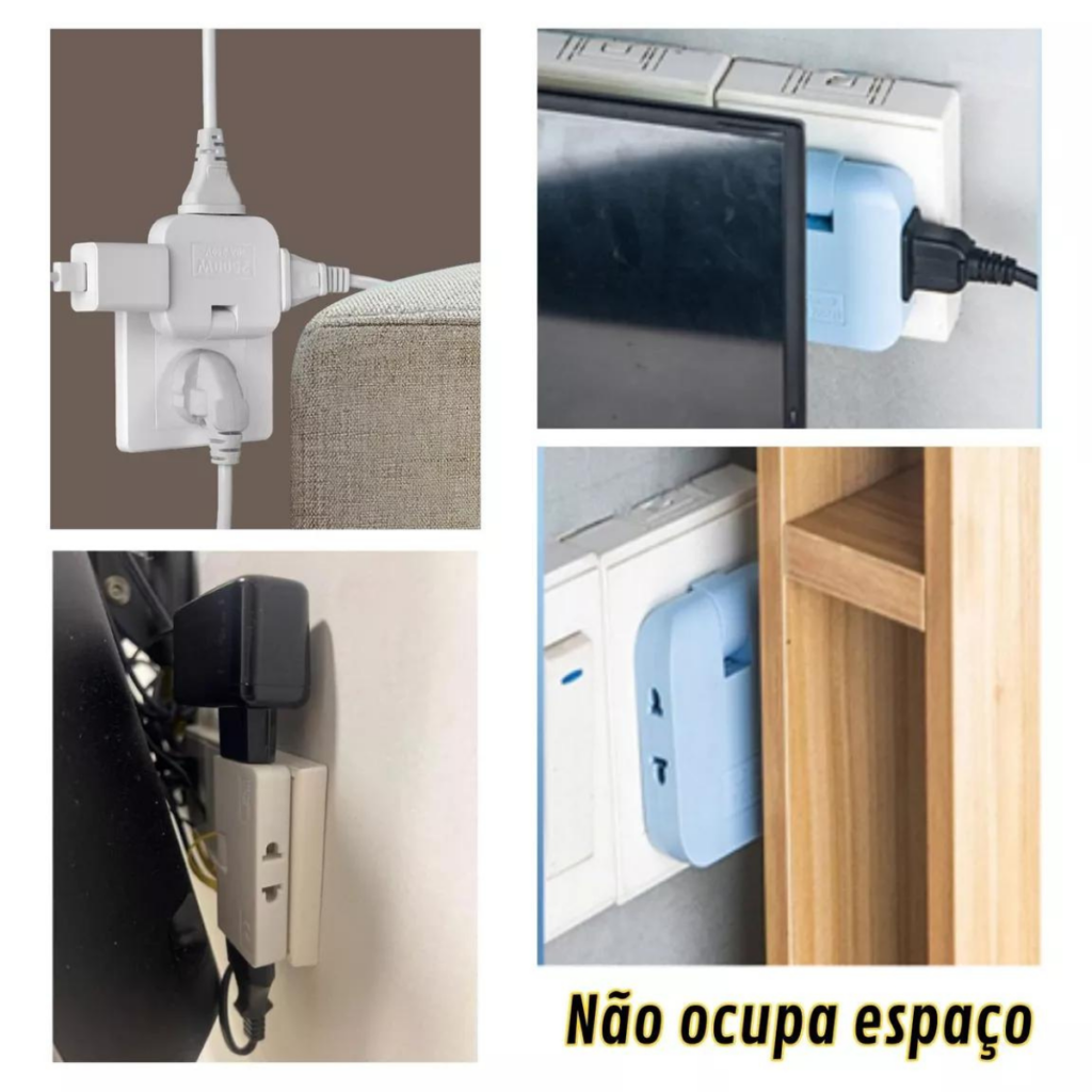 Adaptador Benjamin T Articulado Pino Plug Sa Da A Tomada Cem Tecnologias